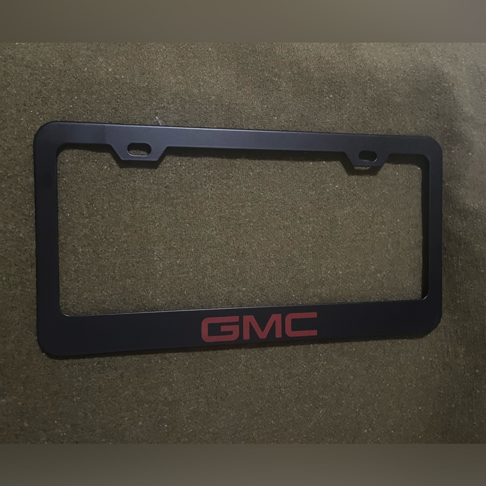 GMC License Plate Frame Black Metal NEW Truck SUV